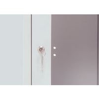 Vestiaire porte transparente 4 cases - 1 colonne lg 40cm Gris/Gris - Image 4