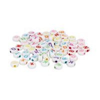 Bocal 1200 perles plastique lettres dia7mm trou1.2mm couleur - Image principale