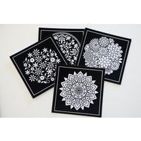 Set de 4 cartes velours - Mandalas - Image principale
