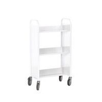 Chariot à livres 3 tablettes inclinées simple face blanc 9003 - Image principale