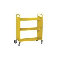 Chariot à livres 4 tablettes inclinées+1 droite double face jaune 1018 - Image 3