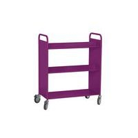 Chariot à livres 4 tablettes inclinées+1 droite double face prune 4006 - Image 2