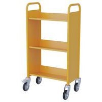 Chariot à livres 3 tablettes inclinées simple face jaune 1018 - Image 2