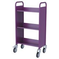 Chariot à livres 3 tablettes inclinées simple face prune 4006 - Image 2