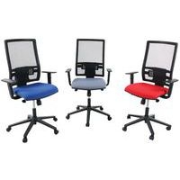 Fauteuil Office dossier résille assise tissu coloris rouge - Image 9