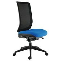 Chaise de bureau Max dossier résille noire assise bleu - Image principale