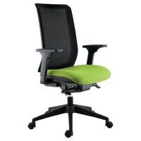 Fauteuil Max accoudoirs 3D dossier résille noire assise pistache - Image principale