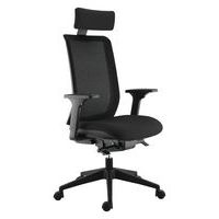 Fauteuil Max acc. 3D + têtière dos. résille noire assise noire - Image principale