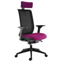 Fauteuil Max acc. 3D + têtière dos. résille noire assise magenta - Image principale