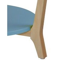 Table basse Zélos Ø 80 cm 2 plateaux hêtre/bleu - Image 4