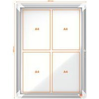 Vitrine d'extérieur Nobo à fond magnétique 4 x A4 - Image 5