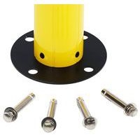 Poteau de balisage Jaune à fixer au sol Sangle de 2 m Noir/jaune - Image 4