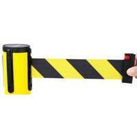 Kit socle et poteau PVC à sangle - jaune/noir - 90 cm - Image 3