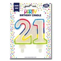 Bougie nombre pailletée, 21 - Image principale