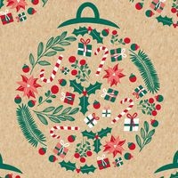 Rouleau kraft 70g, 50x0,70m Boules Noël - Image 2