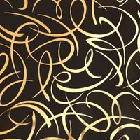 Rouleau papier cadeau 80g, 50x0,70m Arabesque or fond noir - Image 2