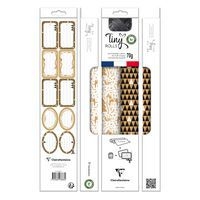 Pack rouleaux + bolduc + étiquettes,5x0,35m,kraft,noir/blanc - Image 2