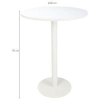 Table de réunion haute Easy Office pied métal Ø 80 cm Blanc - Manutan Expert - Image 4