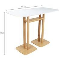 Table de réunion haute Woody 6 personnes plateau uni - Manutan Expert - Image 7