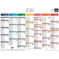 Lot de 10 Calendrier banque fr arc en ciel par 10 - 55x40,5cm - Image principale