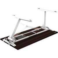 Bureau réglable Levado -Piètement blanc Plateau 140cm Noyer - Image 2