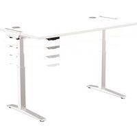 Bureau réglable Levado -Piètement gris Plateau 120cm Blanc - Image 5