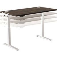 Bureau réglable Levado -Piètement gris Plateau 180cm Noyer - Image 2