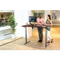 Bureau réglable Levado -Piètement gris Plateau 160cm Noyer - Image 4