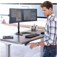 Bureau réglable Cambio -Piètement gris Plateau 160cm Chêne - Image 2