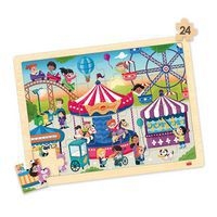 Lot de 4 puzzles 'Les loisirs' de 24 pièces en bois. - Image 8