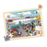 Lot de 4 puzzles 'Les transports' de 35 pièces en bois. - Image 4