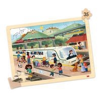 Lot de 4 puzzles 'Les transports' de 35 pièces en bois. - Image 2
