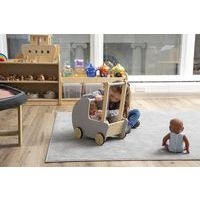 Landau en bois pour poupée - Blanc et gris - Hope Education - Image 4