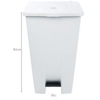 Poubelle mobile à pédale 120 L Blanc - Manutan - Image 10