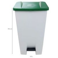 Poubelle mobile à pédale 120 L Blanc / Vert - Manutan - Image 5
