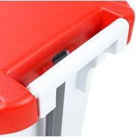 Poubelle mobile à pédale 120 L Blanc / Rouge - Manutan - Image 4