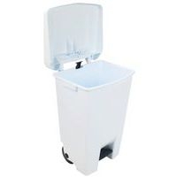 Poubelle mobile à pédale 80 L Blanc  - Manutan - Image 8