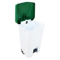 Poubelle mobile à pédale 80 L Blanc / Vert -  Manutan - Image 8
