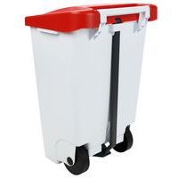 Poubelle mobile à pédale 80 L Blanc / Rouge -  Manutan - Image 10