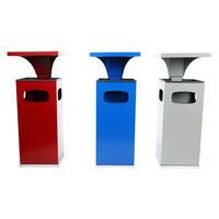 Cendrier et poubelle 38 L acier galva rouge - Image 6