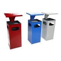 Cendrier et poubelle 38 L acier galva rouge - Image 9