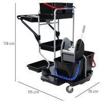 Chariot de nettoyage avec porte-sac - 4 seaux et 1 presse - Image 3