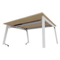 Bureau STEEL double face 120x163 Chêne clair / Blanc - Image 2