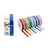 Lot de 8 rubans satin 1 face - 6mmx10 Ml - 8 coloris - Image principale