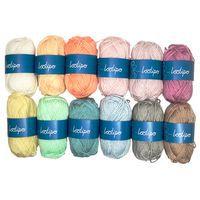 Lot 12 pelotes de laine 55m couleurs pastels - Image principale
