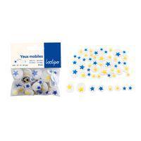 Sachet de 52 yeux mobiles adhésifs étoile ø 1 à 2 cm - Image principale