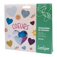 Lot de 200 cœurs mousse pailletée adhésive - 4 tailles - 6 coloris assortis - Image 2