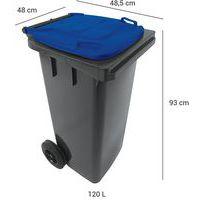 Conteneur mobile tri des déchets - 120 L - Bleu - Manutan - Image 4
