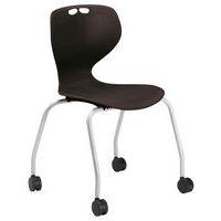 Chaise Mahia2 4 pieds à roulettes acier gris Taille 6 rouge - Image 2