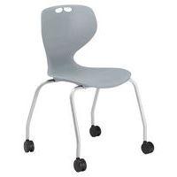 Chaise Mahia2 4 pieds à roulettes acier gris Taille 6 rouge - Image 3